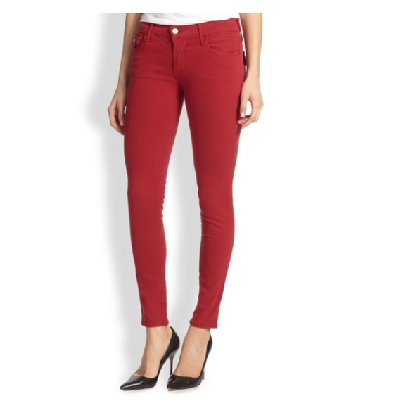 dark red skinny jeans womens